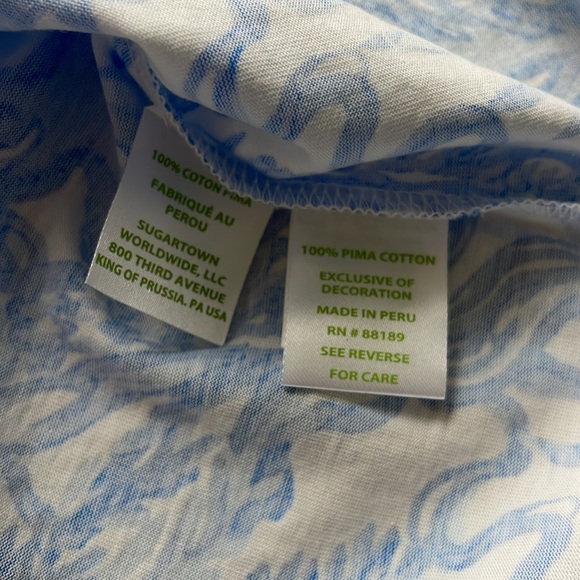 Lilly Pulitzer Brewster Dress Resort White Aqua Lounge NWT - Picture 3 of 3